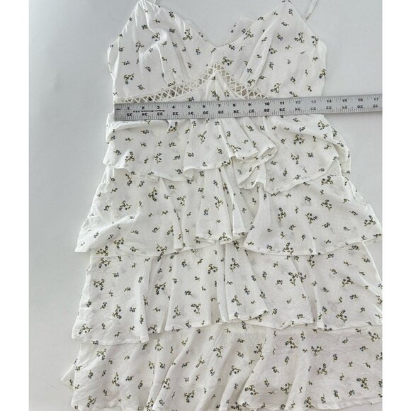 Forever 21 Tiered Floral Print Strappy Sleeve Mini Dress Size Sm Boho Prairie - Picture 12 of 12